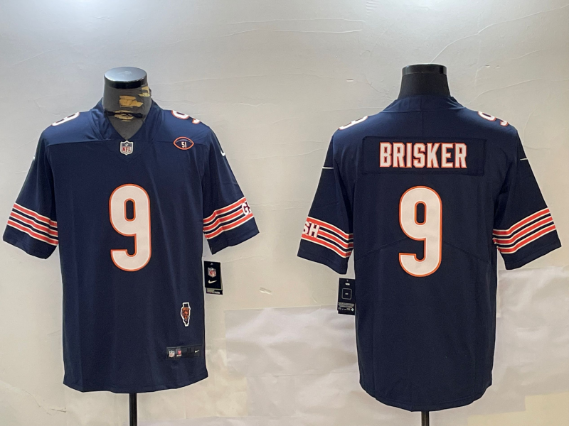 Men's Chicago Bears Jaquan Brisker #9 Navy Jersey